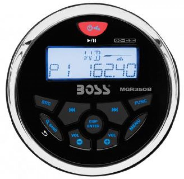 MP3 Multimedia Player Receiver c/ Bluetooth Marinizado Boss Marine - MGR350B