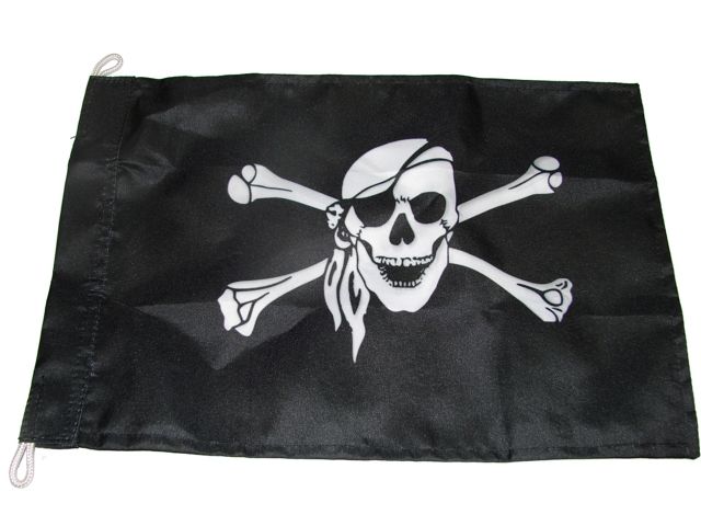 Bandeira de Pirata Dupla Face p/ Embarcaes 40x24cm