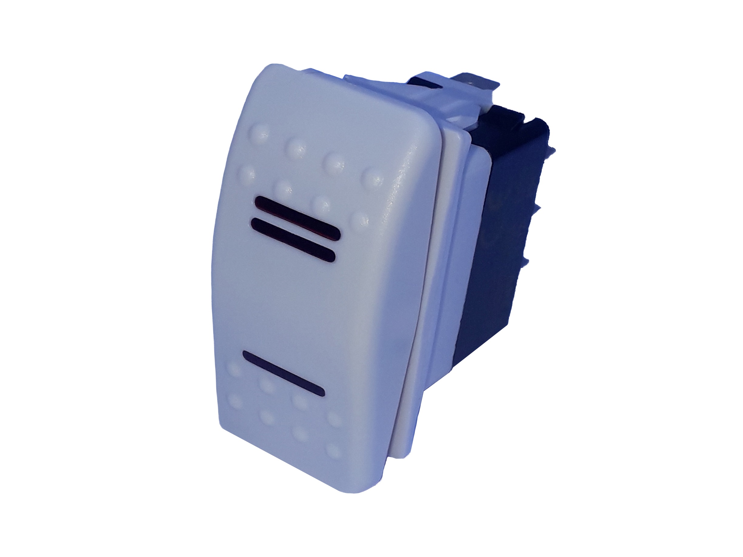 Boto de Painel Interruptor On-Off-On, c/ LED - Branco