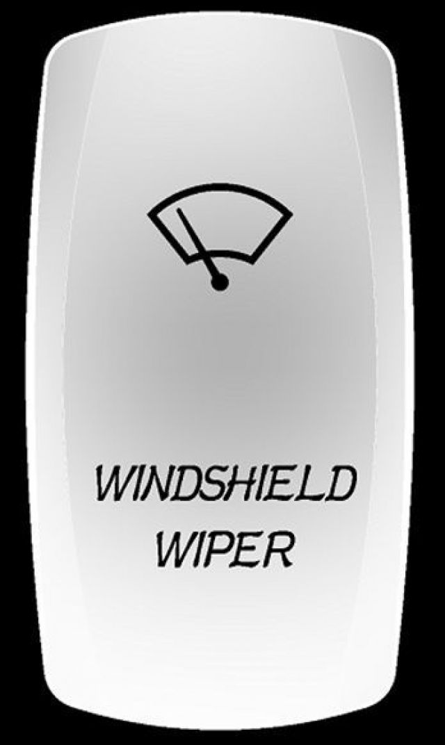 Boto de Painel Limpador de Para-Brisa Marinizado c/ LED 3 Pinos - 12V - 20A - Branco