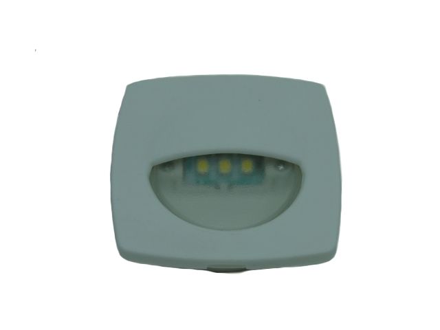 Luz de Cortesia 3 LEDs c/ Acabamento em ABS Branco Capa Lisa