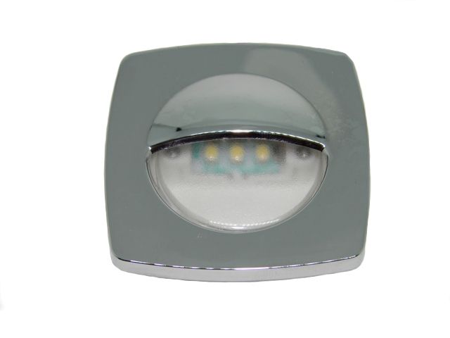 Luz de Cortesia 3 LEDs c/ Acabamento em ABS Cromado Capa Lisa