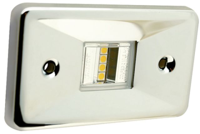 Luz de Espelho de Popa em LED c/ Acabamento em Inox - Retangular