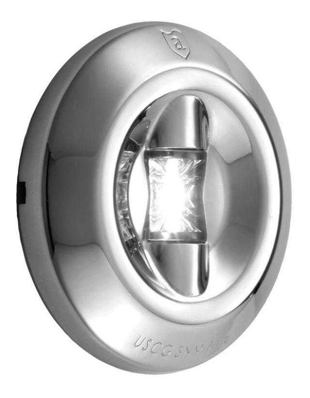 Luz de Espelho de Popa em LED c/ Acabamento em Inox - Redonda