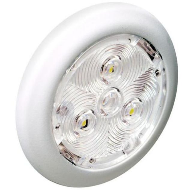 Luz p/ Cabine Interna / Cortesia em ABS Branca - 3 LEDS - 12 V - Sobrepor