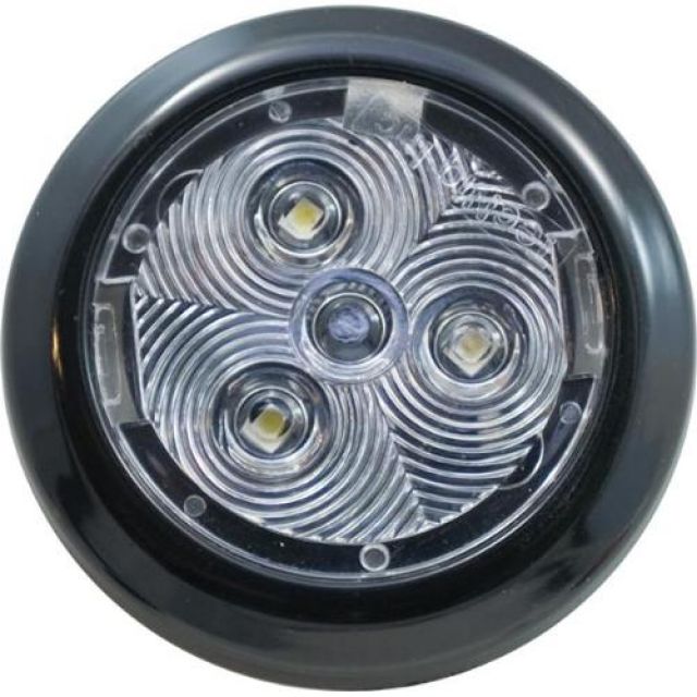 Luz p/ Cabine Interna / Cortesia em ABS Preta - 3 LEDS - 12 V - Sobrepor
