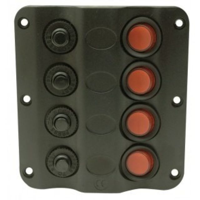 Painel Eltrico Marinizado c/ 4 Teclas Iluminadas c/ Circuit Breaker Individual - em ABS