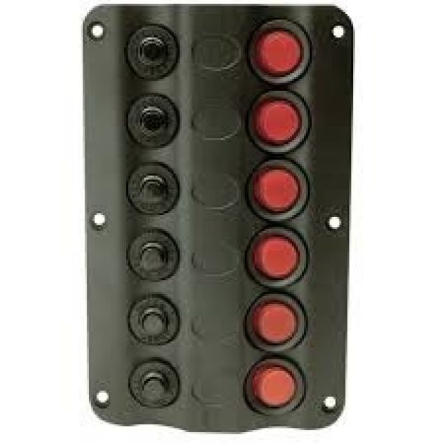 Painel Eltrico Marinizado c/ 6 Teclas Iluminadas c/ Circuit Breaker Individual - em ABS