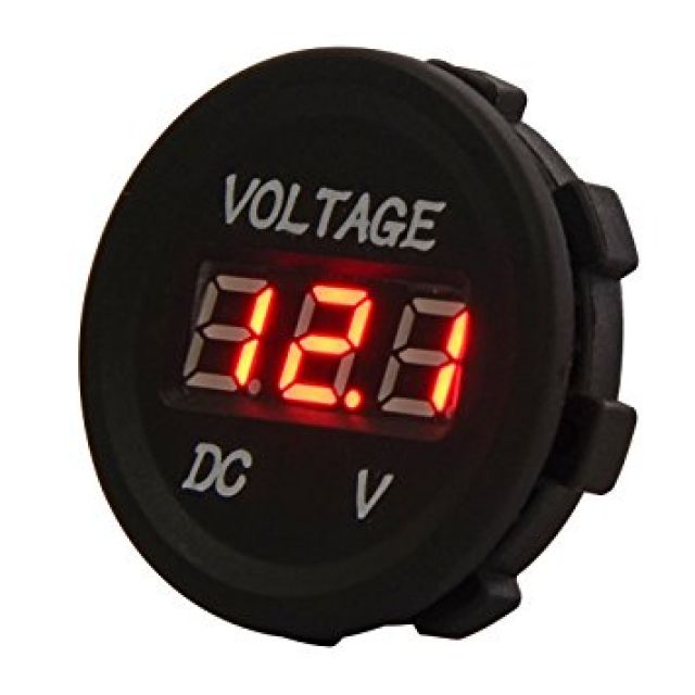 Voltmetro Digital At 30 Volts Redondo - Modelo Tomada de Embutir 12v