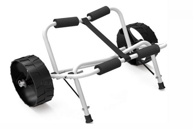Carrinho Universal p/ Transporte de Caiaque / Stand-up / Surf - s/ Trao - Seaflo - Preto