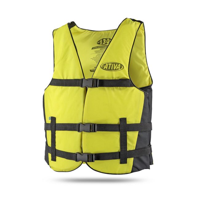 Colete Salva-Vidas Esportivo - Canoa 60kg - Ativa - Amarelo