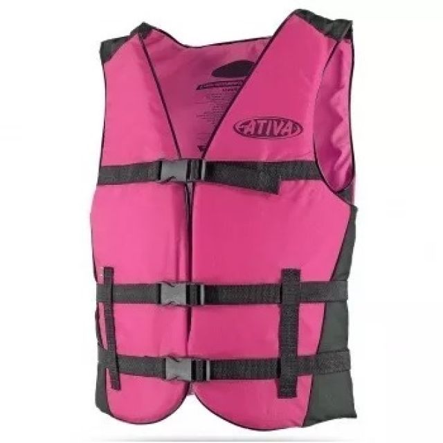 Colete Salva-Vidas Esportivo - Canoa 150kg - Ativa - Rosa