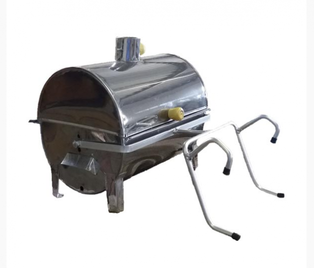 Churrasqueira a Carvo Em Ao Inox Bafinho Mini Com Suporte P/ Embarcaes - Tam: 30 x 20