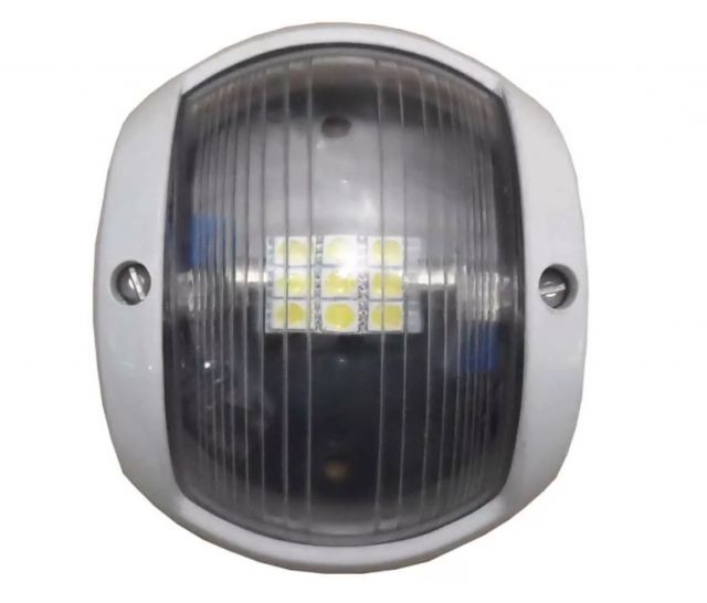 Luz de Navegao Alcanado c/ Tampa em Nylon Branca, Base em ABS Preta