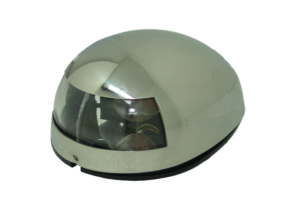 Luz de Navegação Alcançado c/ Tampa em INOX, Base em ABS Preto - Horizontal