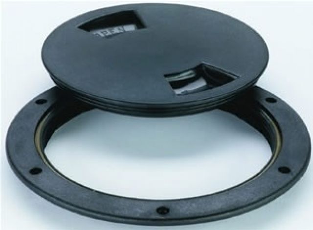 Tampa de Inspeção em ABS - Furo 6 polegadas Cor: Preta